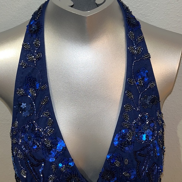 Mac Duggal FLORAL EMBELLISHED HALTER GOWN NWT style 5484 - Picture 10 of 17